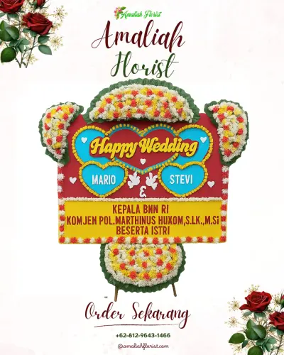 Karangan Papan Bunga Pernikahan di Sifalaete Tabaloho